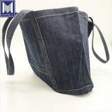 indigo selvedge denim fabric patchawork women handbag